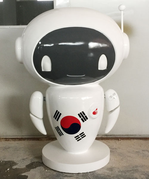 玻璃鋼白色公仔圓雕雕塑